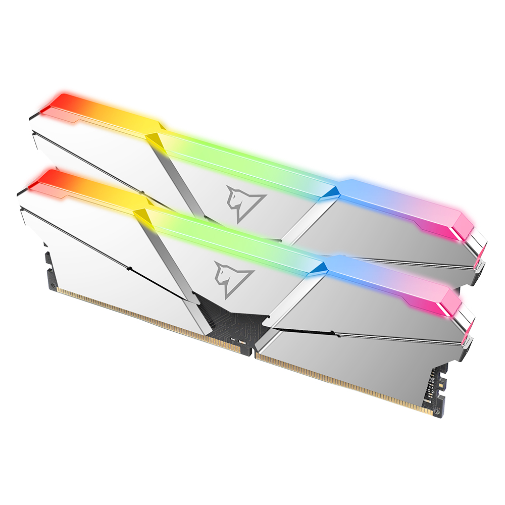 Оперативная память 16Gb Netac Shadow RGB Silver NTSRD4P36DP-16SC, DDR IV, PC-28800, 3600MHz, kit 2x8Gb