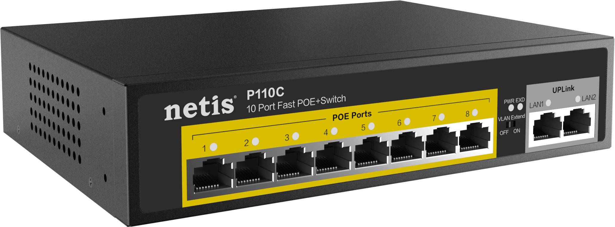 Коммутатор Netis P110C, 6xLAN 100Mbps, 2xUplink 100Mbps