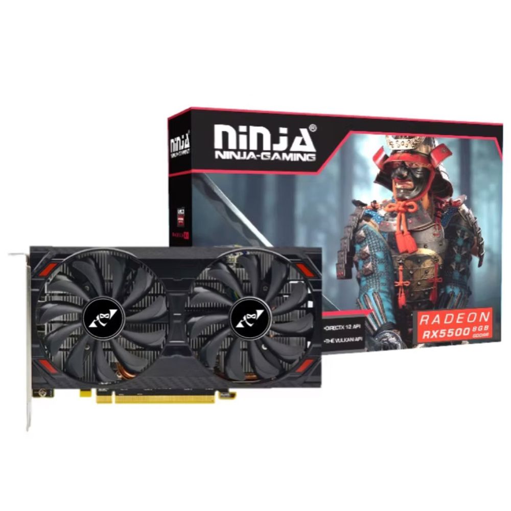 Видеокарта Radeon RX 5500, 8Gb GDDR6 128bit, Ninja (Sinotex) AF550FG86F, RTL