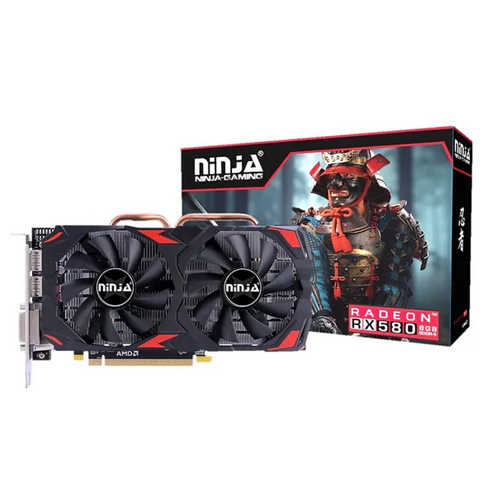 Видеокарта Radeon RX 580, 8Gb GDDR5 256bit, Ninja (Sinotex) AFRX58085F, RTL (ТОЛЬКО В СОСТАВЕ ПЭВМ)