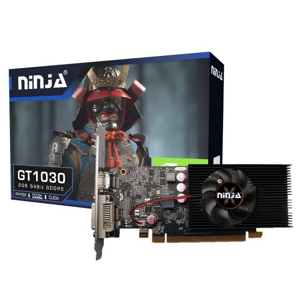 Видеокарта GeForce GT 1030, 2Gb GDDR5 64bit, Ninja (Sinotex) NF103FG25F, RTL