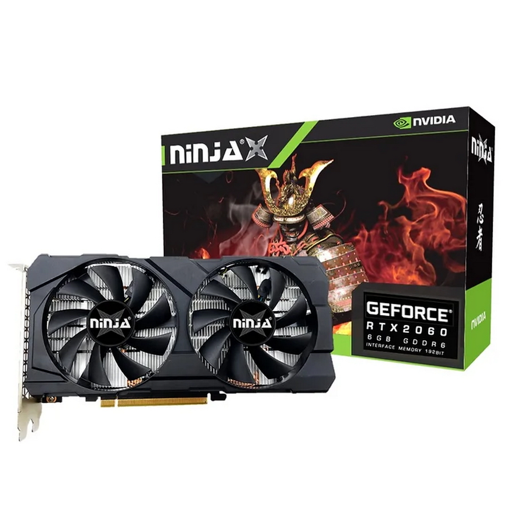 Видеокарта GeForce RTX 2060, 6Gb GDDR6 192bit, Ninja (Sinotex) NF206FG66F, RTL