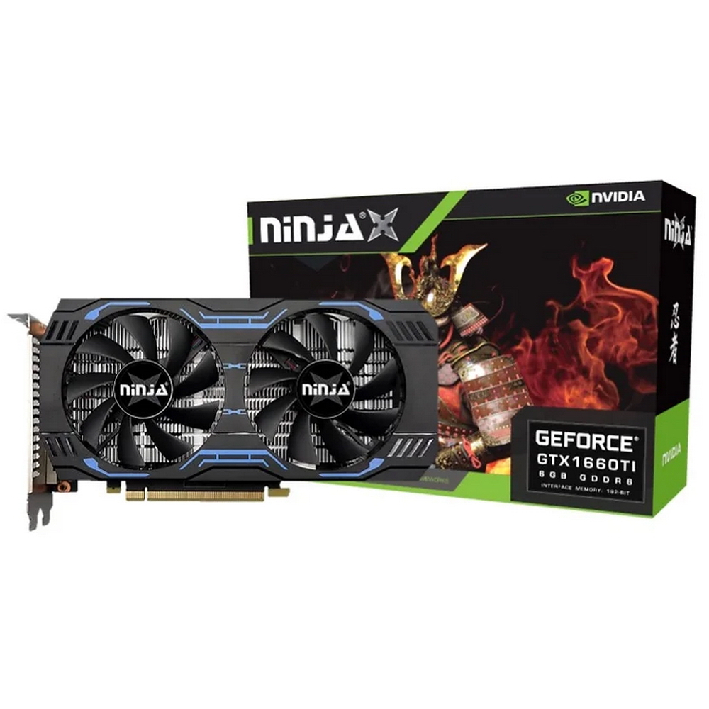 Видеокарта GeForce GTX 1660 Ti, 6Gb GDDR6 192bit, Ninja (Sinotex) NK166TI66F, RTL