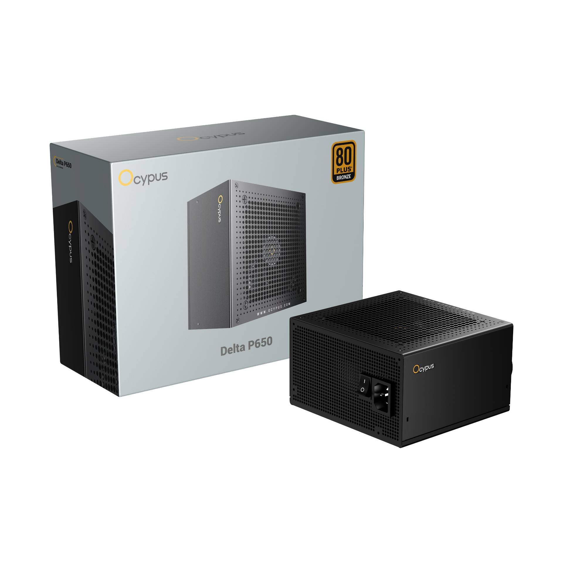 Блок питания 650Вт, Ocypus Delta P650 650W Delta-P650-B1FDBK024X-EU, 80 Plus Bronze, APFC, ATX