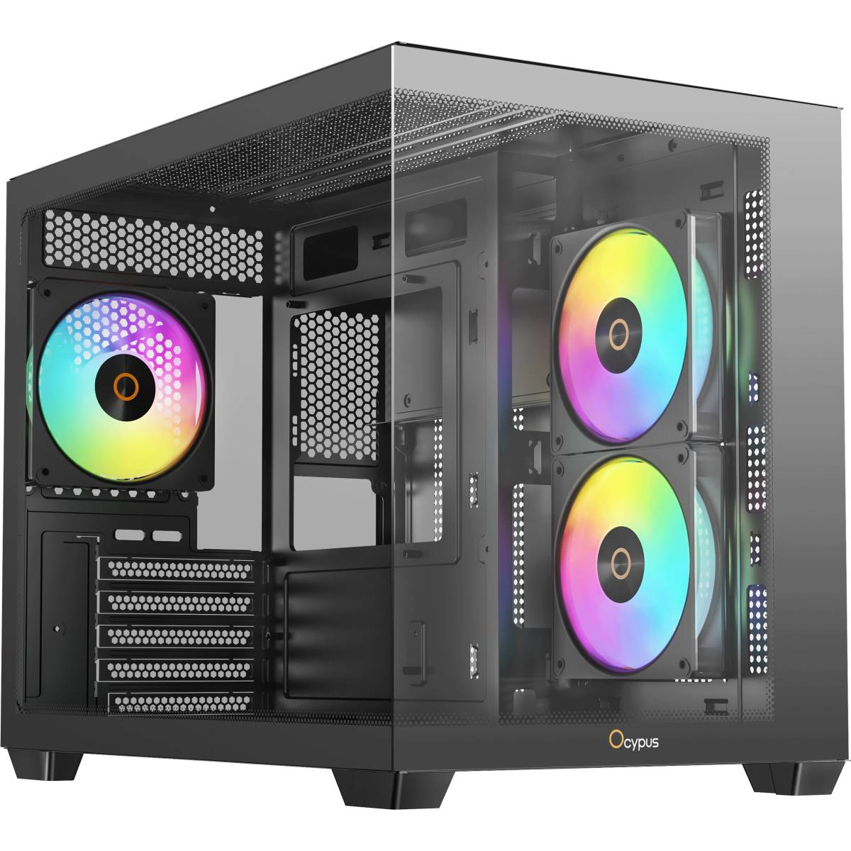 Корпус Ocypus Gamma C54 BK ARGB (Gamma-C54-BKD300XX-GL), без БП, mATX