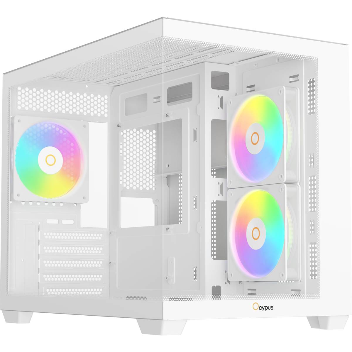 Корпус Ocypus Gamma C54 WH ARGB (Gamma-C54-WHD300XX-GL), без БП, mATX