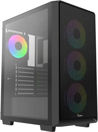 Корпус Ocypus Gamma C60 Black ARGB (Gamma-C60-BKG400XX-GL), без БП, ATX
