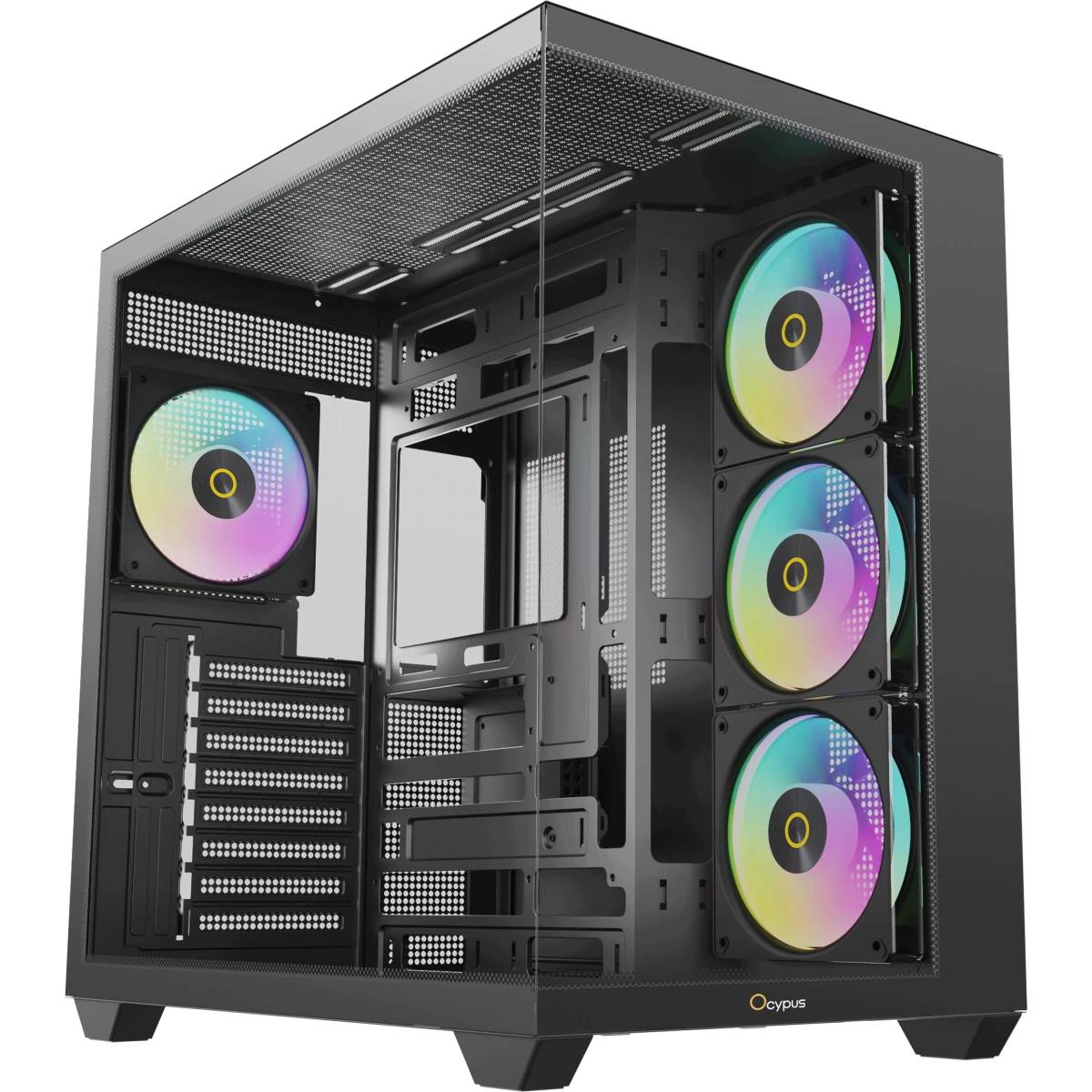 Корпус Ocypus Gamma C74 BK ARGB (Gamma-C74-BKD400XX-GL), без БП, ATX