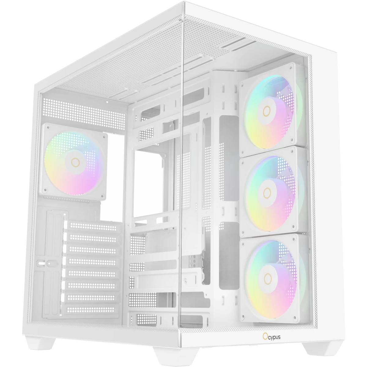 Корпус Ocypus Gamma C74 WH ARGB (Gamma-C74-WHD400XX-GL), без БП, ATX