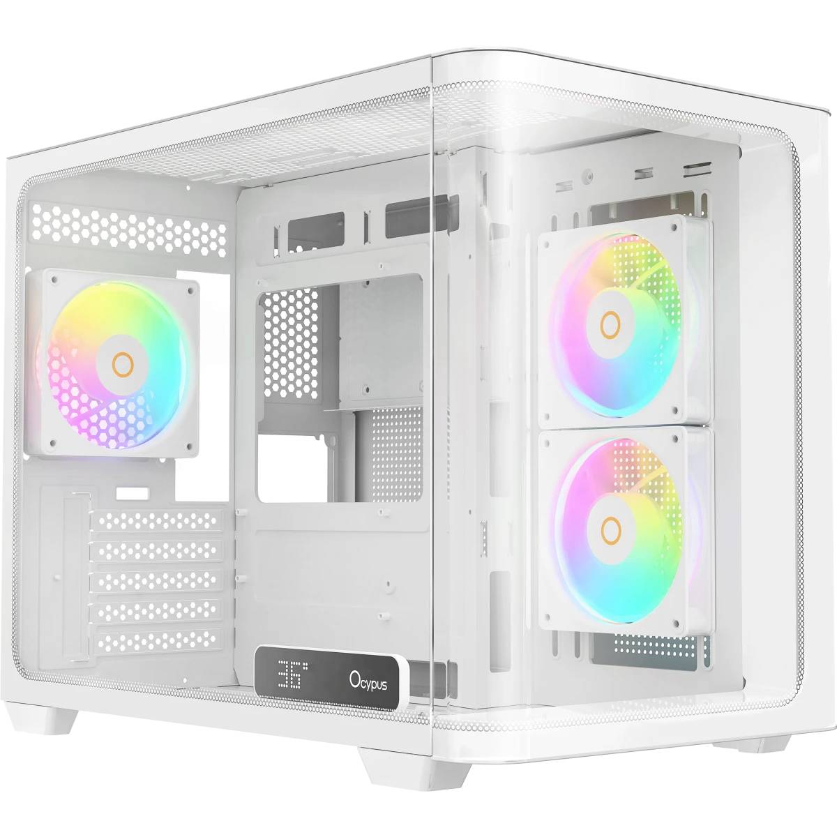 Корпус Ocypus Iota C50 Curve ARGB White (Iota-C50-WHD300CD-GL), без БП, mATX
