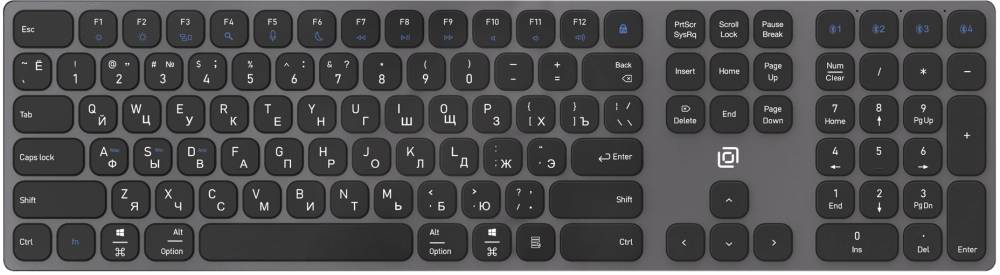Клавиатура Oklick K867W, серый (2002130)