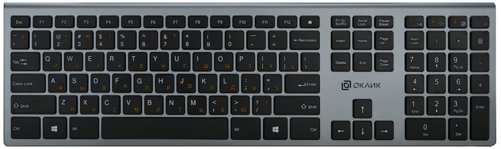 Клавиатура Oklick 890S, серый-черный