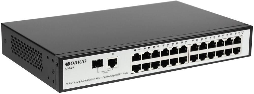 Коммутатор ORIGO OS1225/A1A, 24xLAN 100Mbps, 1xCombo (1Gbps/SFP)