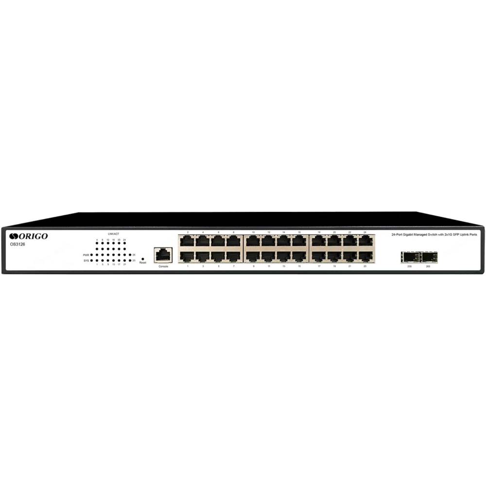Коммутатор ORIGO OS3126/A1A, 24xLAN 1Gbps, 2xSFP, PoE