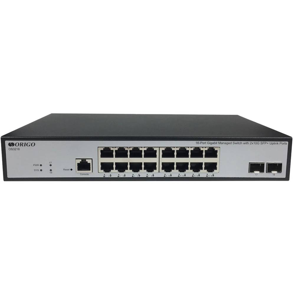 Коммутатор ORIGO OS3218, 16xLAN 1Gbps, 2xSFP+