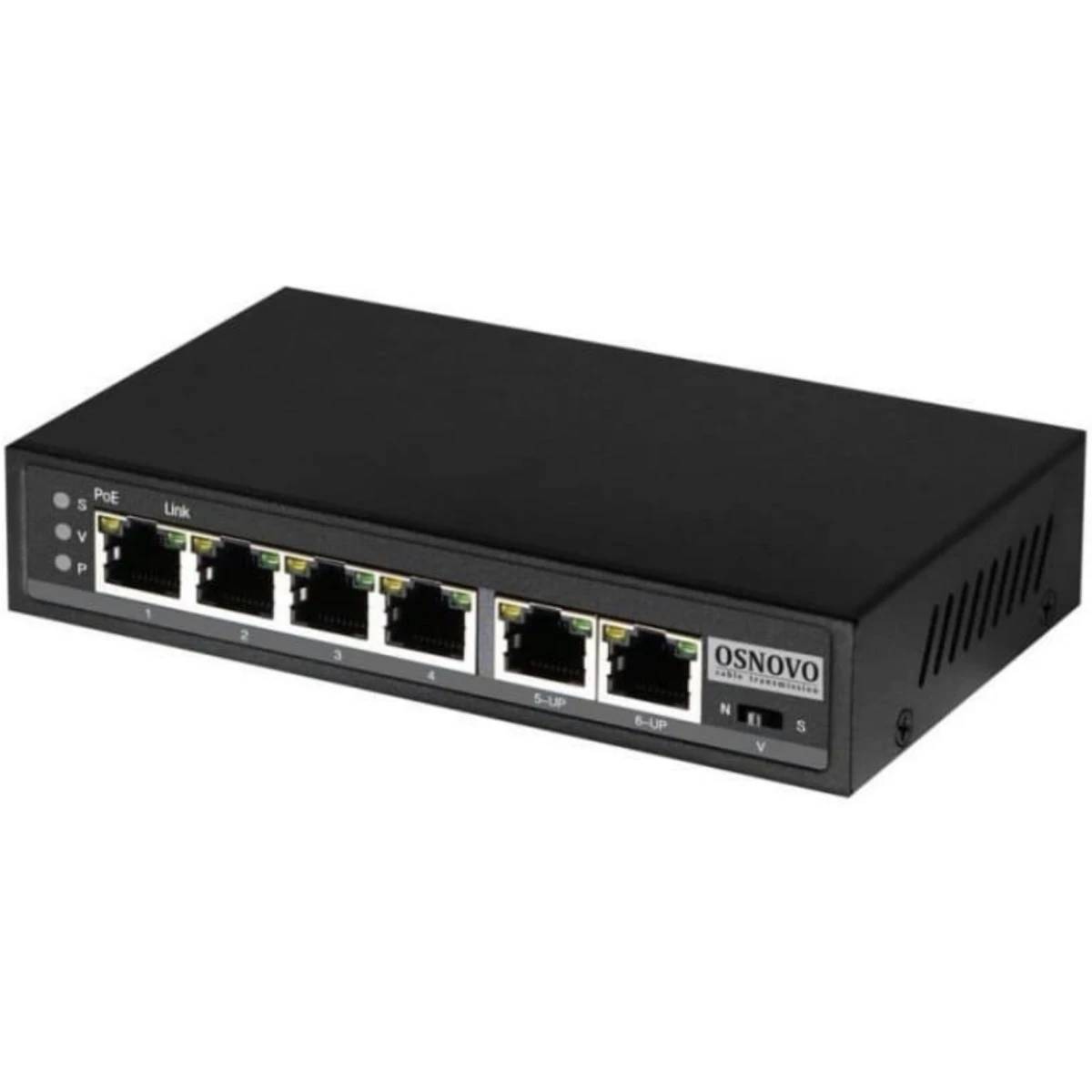 Коммутатор Osnovo SW-20600/D, 6xLAN 100Mbps, PoE