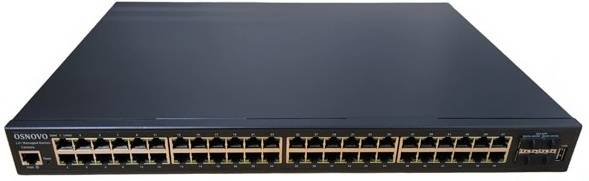 Коммутатор Osnovo SW-48G4X-L2, 48xLAN 1Gbps, 4xSFP, 4xSFP+, PoE