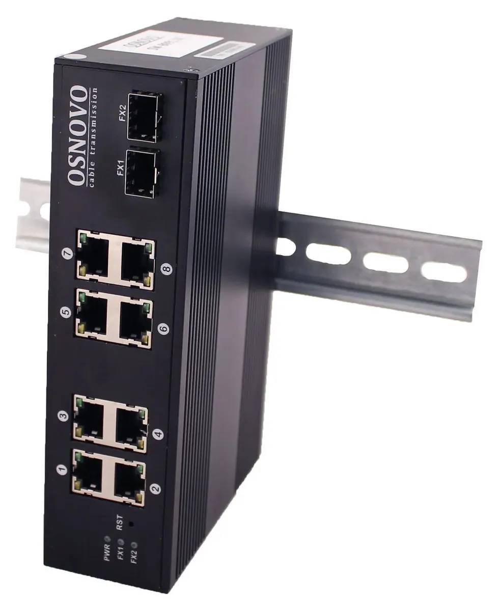 Коммутатор Osnovo SW-70802/I, 8xLAN 1Gbps, 2xSFP