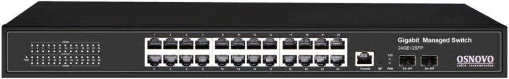 Коммутатор Osnovo SW-72402/L2, 24xLAN 1Gbps, 2xSFP