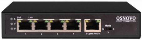 Коммутатор Osnovo SW-8050/D, 4xLAN 1Gbps, 1xUplink, PoE