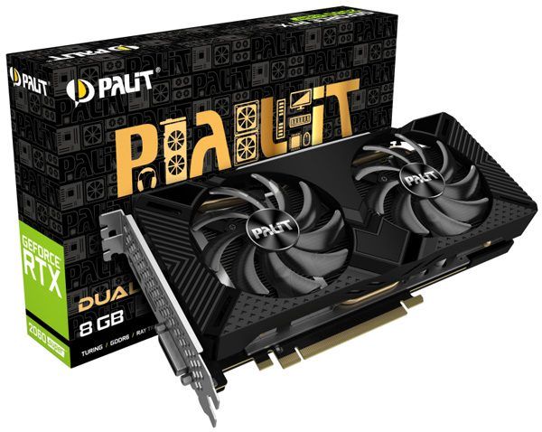 Видеокарта GeForce RTX 2060 Super, 8Gb GDDR6 256bit, Palit RTX2060 Super Dual NE6206S018P2-1160A-1, RTL