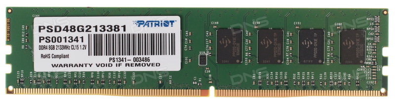Оперативная память 8Gb Patriot Signature PSD48G213381, DDR IV, PC-19200, 2133MHz