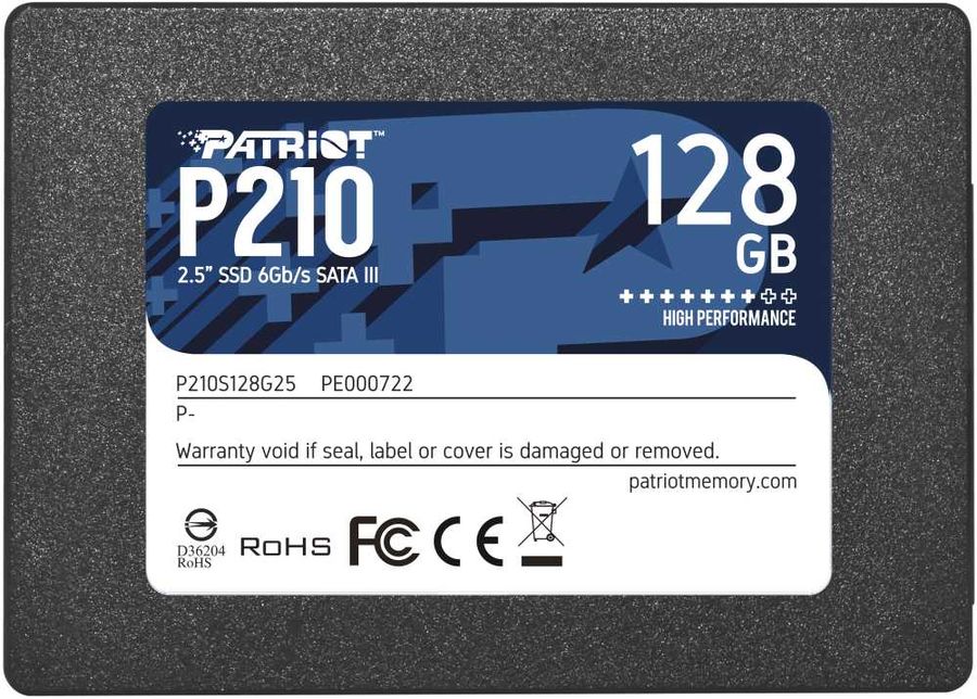 128Gb SSD Patriot P210 P210S128G25, 2.5", (450/350), SATA III