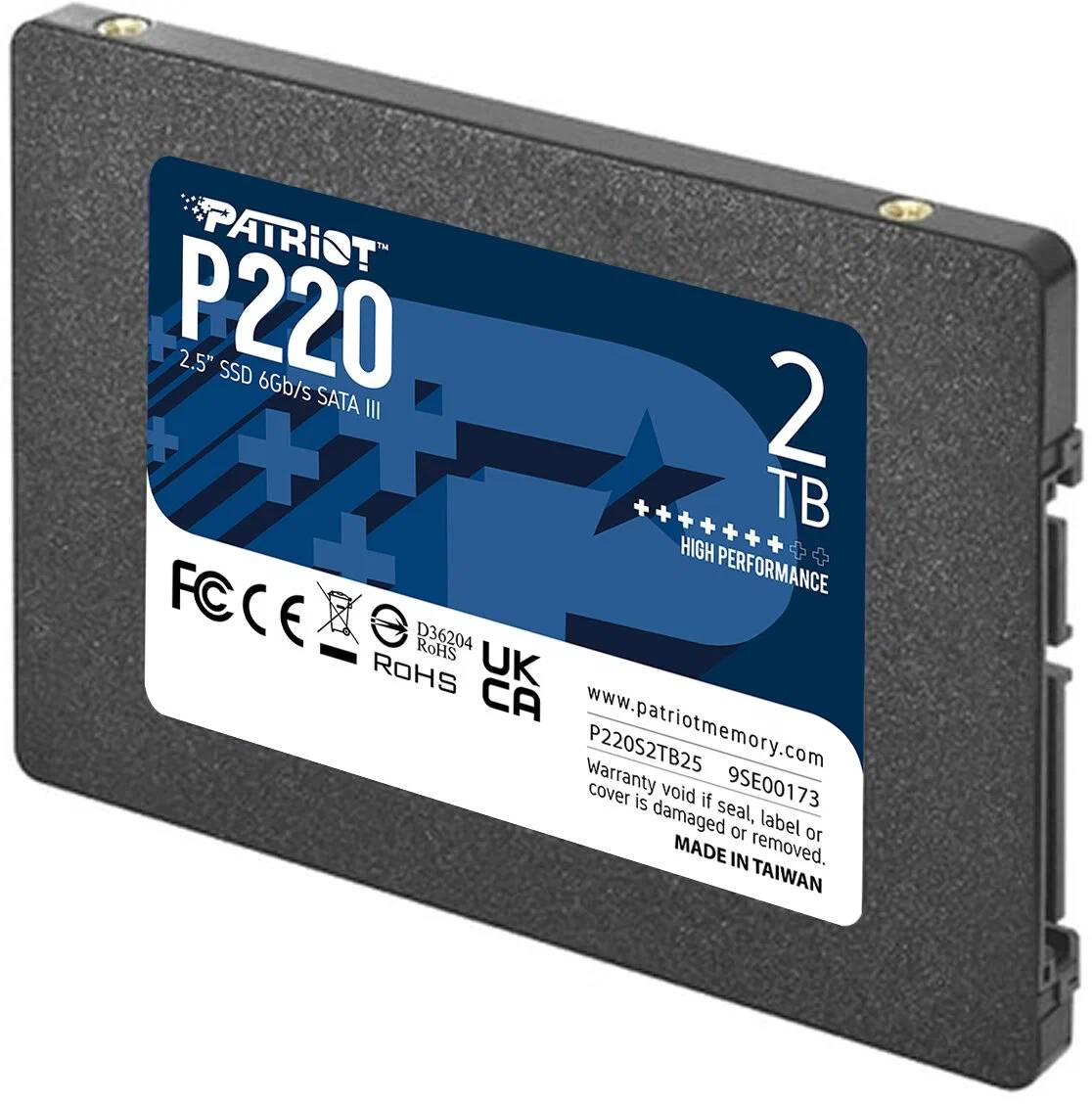 2Tb SSD Patriot P220 P220S2TB25, 2.5", (550/500), SATA III