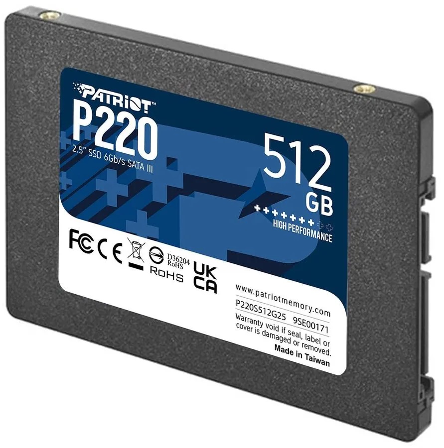 512Gb SSD Patriot P220 P220S512G25, 2.5", (550/500), SATA III