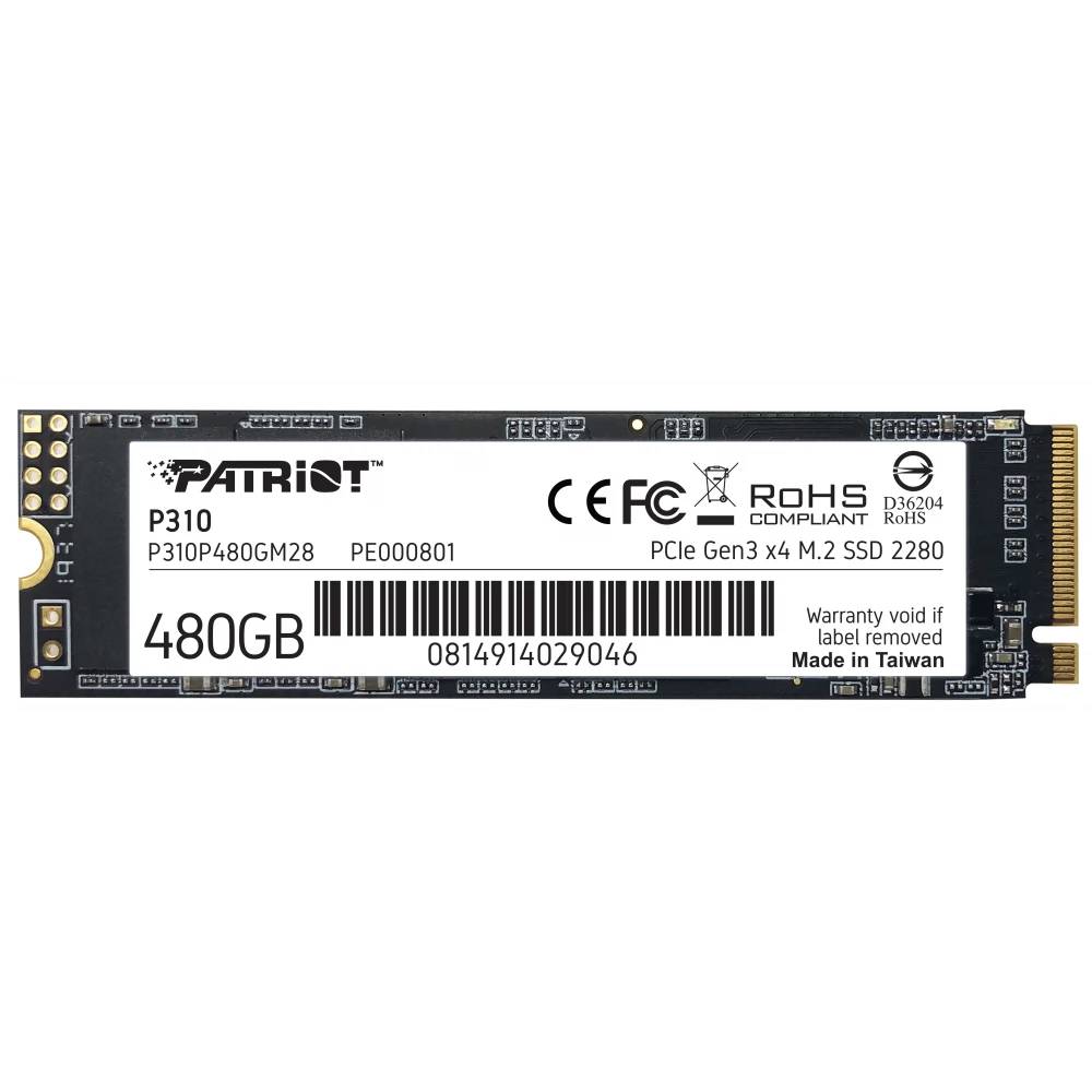 480Gb SSD Patriot P310 P310P480GM28, (1700/1500), NVMe M.2