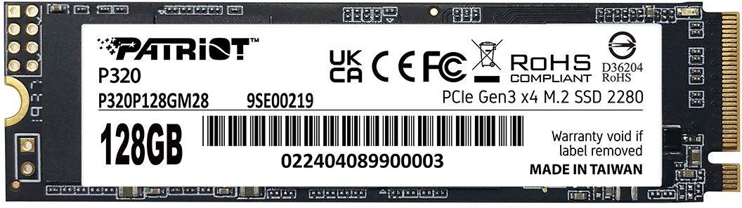 128Gb SSD Patriot P320 P320P128GM28, (1600/1000), NVMe M.2