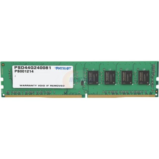 Оперативная память 4Gb Patriot Signature PSD44G240081, DDR IV, PC-19200, 2400MHz