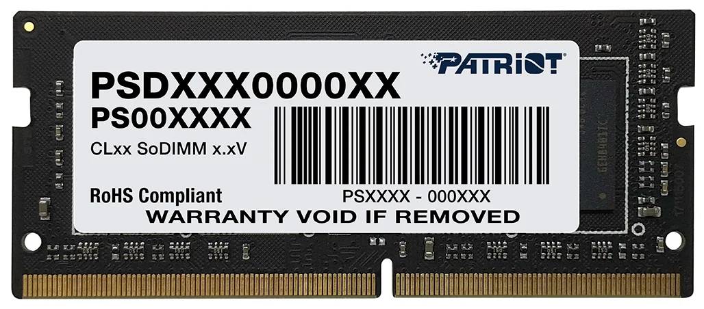 Оперативная память для ноутбука 8Gb Patriot Signature PSD48G213381S, SODIMM DDR IV, PC-17000, 2133MHz