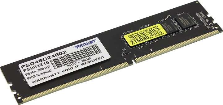 Оперативная память 8Gb Patriot PSD48G24002, DDR IV, PC-19200, 2400MHz