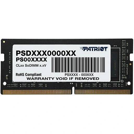 Оперативная память для ноутбука 8Gb Patriot Signature PSD48G26662S, SODIMM DDR IV, PC-21300, 2666MHz