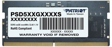 Оперативная память для ноутбука 16Gb Patriot Signature PSD516G480081S, SODIMM DDR V, PC-38400, 4800MHz