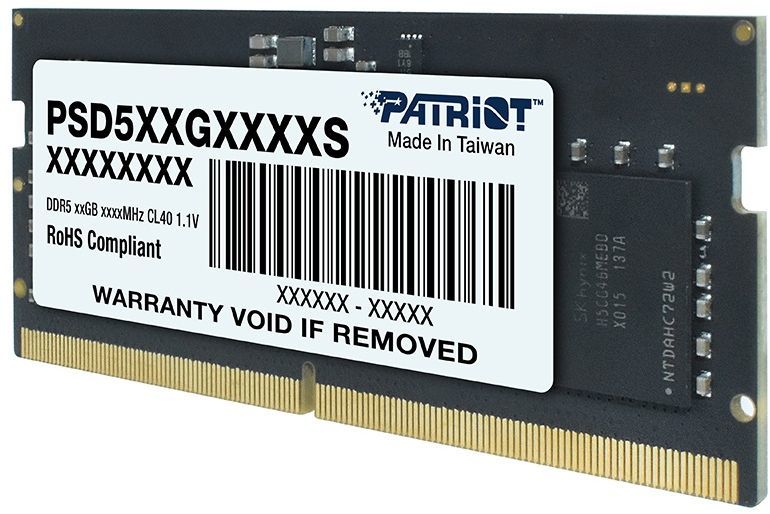 Оперативная память для ноутбука 16Gb Patriot Signature PSD516G560081S, SODIMM DDR V, PC-44800, 5600MHz