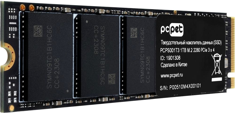 1Tb SSD PC Pet PCPS001T3 OEM, (2000/1600), NVMe M.2