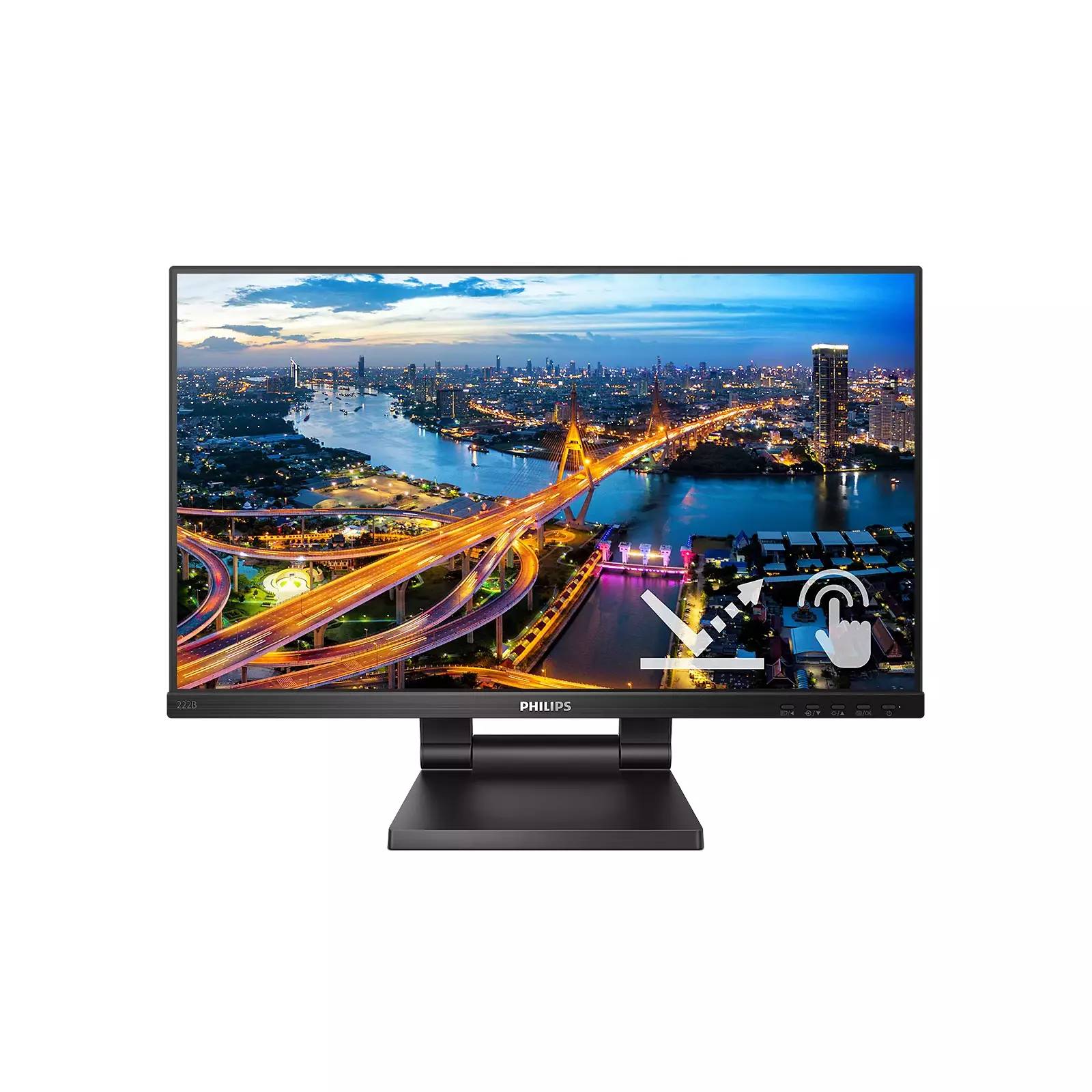 Монитор 21.5" Philips 222B1TC (00/01), 1920x1080, IPS, 75Hz, Speakers (VGA, HDMI, DP)