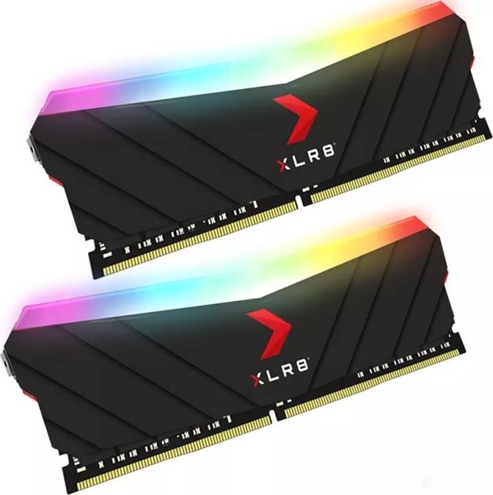 Оперативная память 16Gb PNY XLR8 (16GF2X08QFHH36-135-K1-RGB, DDR IV, PC-25600, 3200MHz, kit 2x8Gb