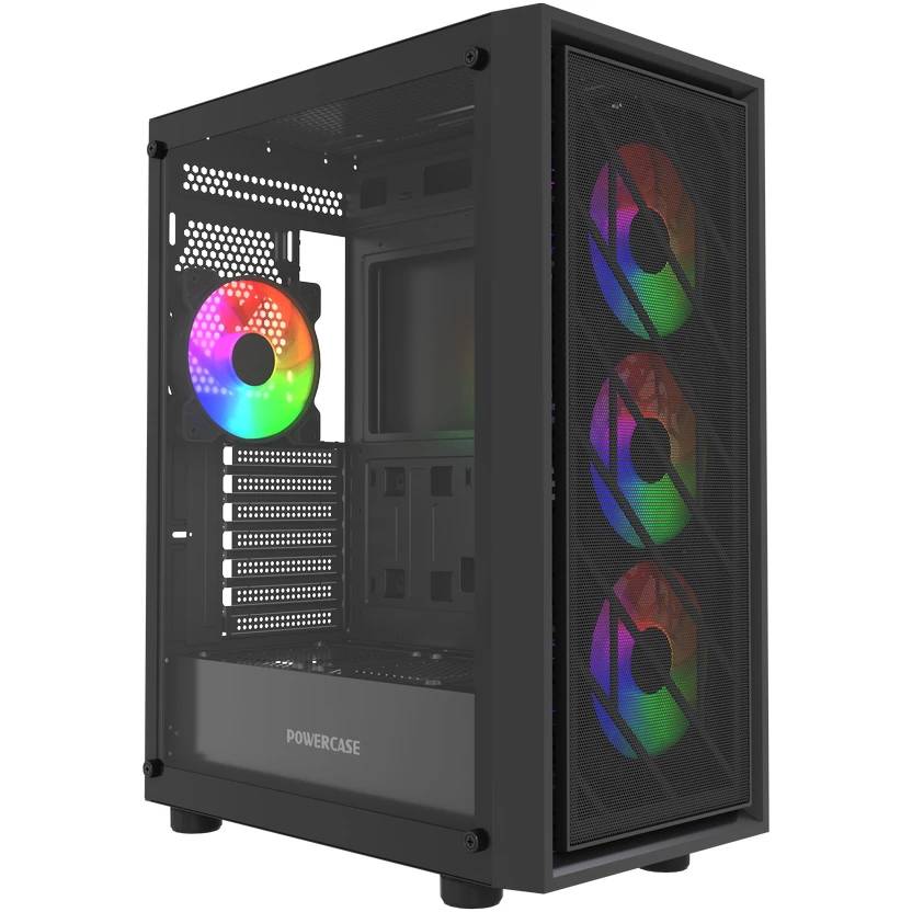 Корпус Powercase Mistral EA16 ARGB Black (CMAEA16-L4), без БП, ATX