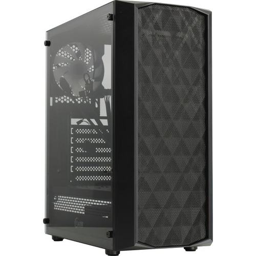 Корпус Powercase Diamond Mesh LED Black CMDM-L1, без БП, ATX