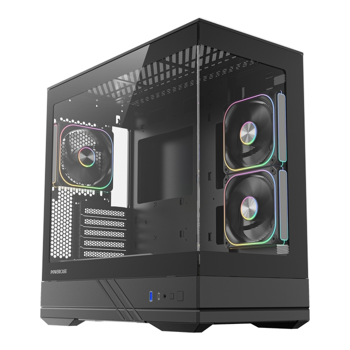 Корпус Powercase GT3 ARGB V2 Black CMGT3BV2-A3, без БП, mATX