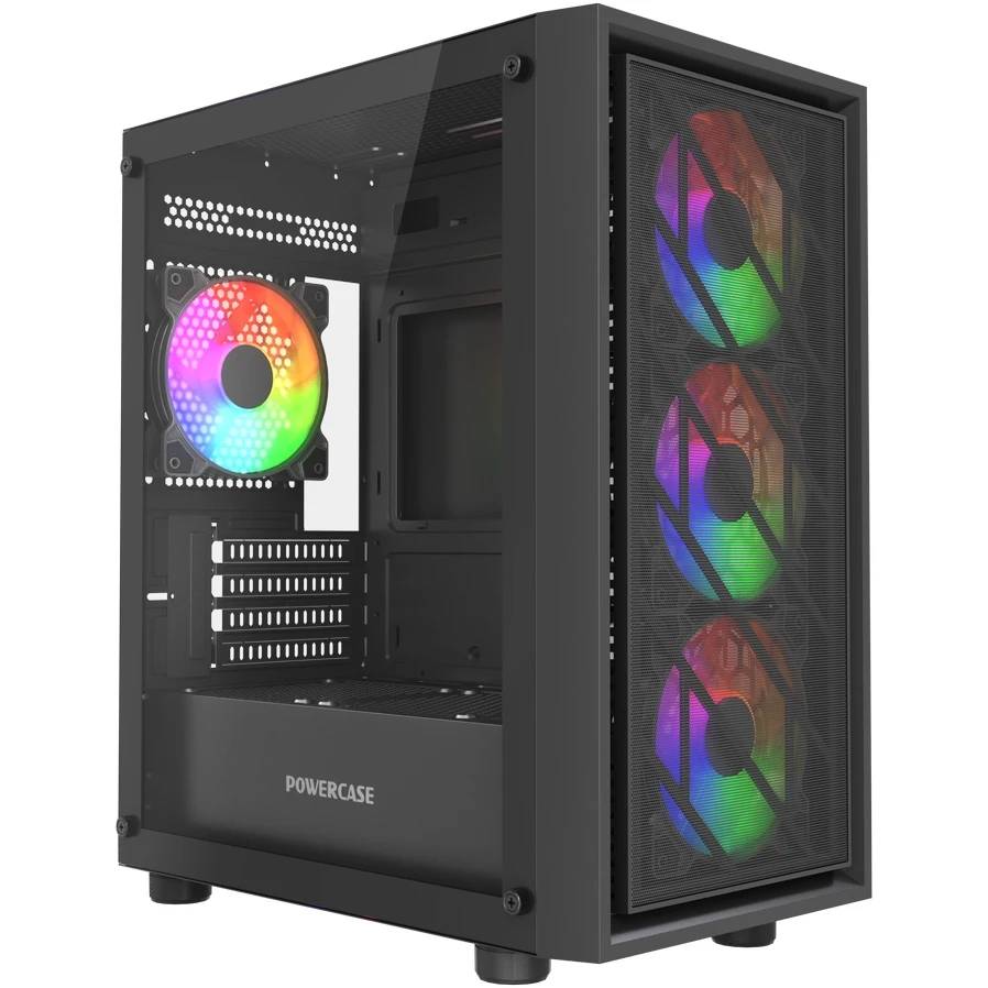 Корпус Powercase Mistral Micro EM16 Black CMMEM16B-L4, без БП, mATX
