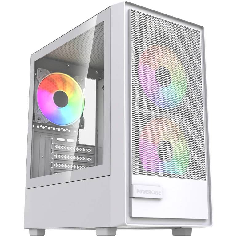 Корпус Powercase Mistral SM02 ARGB White CMMSM02W-A3, без БП, mATX
