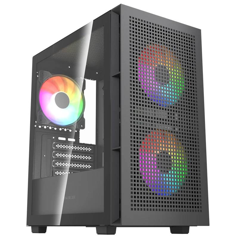 Корпус Powercase Mistral SM05 ARGB Black CMMSM05B-A3, без БП, mATX