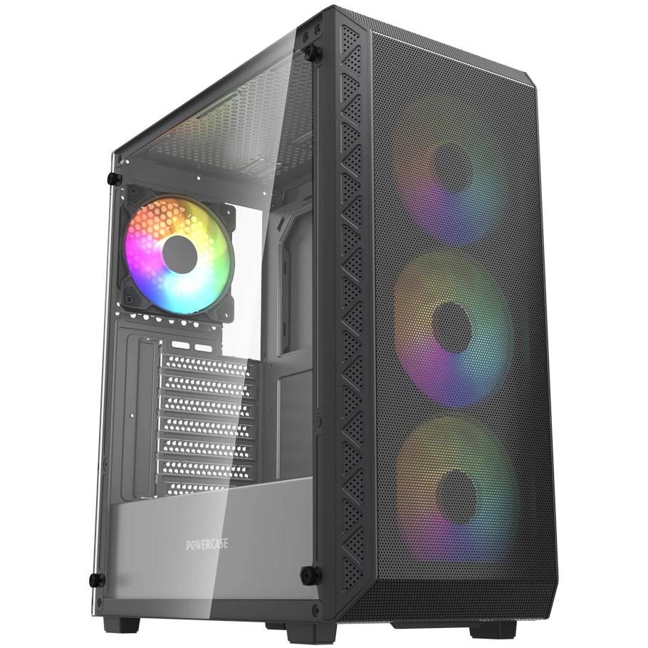 Корпус Powercase Mistral S4B ARGB Black CMSB-A4, без БП, ATX