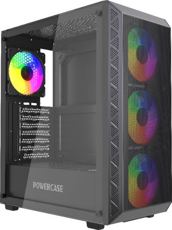 Корпус Powercase Mistral S4B Black CMSB-L4, без БП, ATX (уценка, трещина на передней панели)
