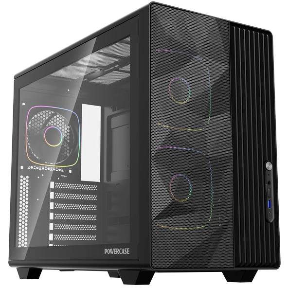 Корпус Powercase TX5 ARGB Black CTX5AB-A3, без БП, ATX