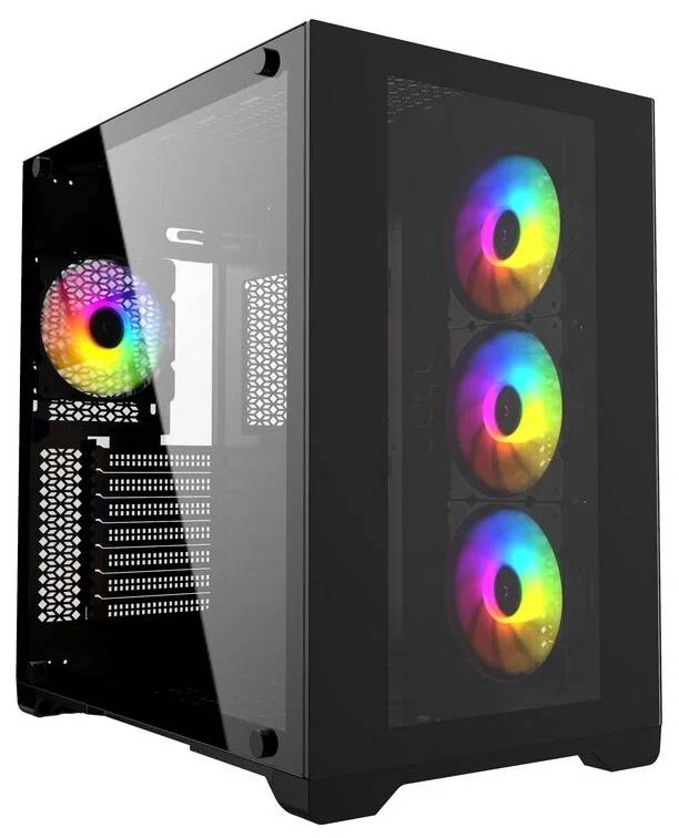 Корпус Powercase Vision Black CVBA-L4, без БП, ATX